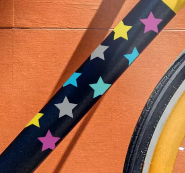Fietssticker kleurrijk sterrenpatroon - TenStickers