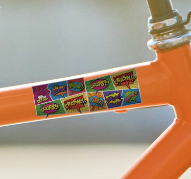 Fiets stickers Kleurrijk stripboekpatroon - TenStickers