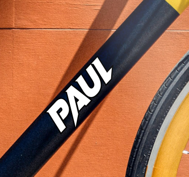 Fiets sticker modern lettertype naam - TenStickers