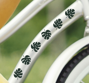 Fiets stickers Monstera verlaat de fiets - TenStickers