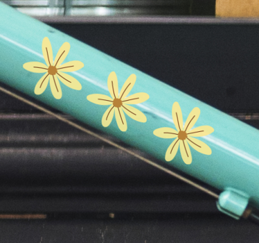 Fiets sticker puntige bloemen - TenStickers
