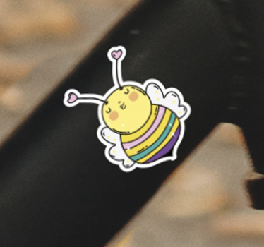 Fiets stickers Regenboog bijen fiets - TenStickers