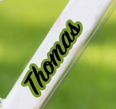 Fiets sticker scriptnaam - TenStickers