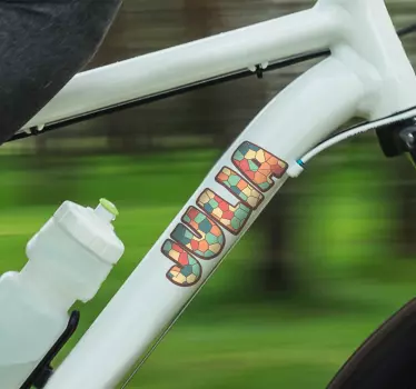 Fietssticker tekening gepersonaliseerde naam - TenStickers