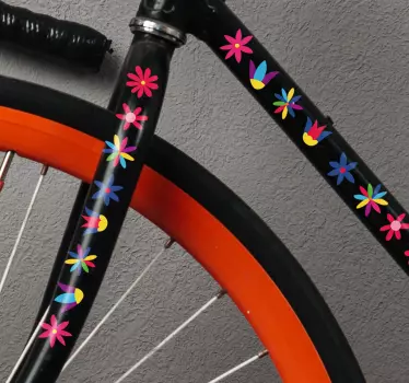 Fietssticker wilde bloemen - TenStickers