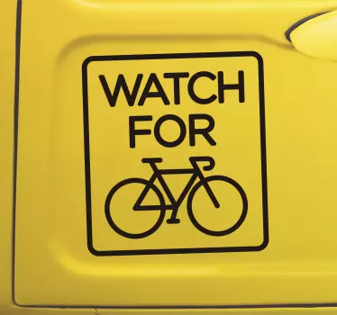 Fiets stickers pas op! - TenStickers