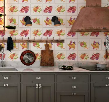 Tegelstickers keuken fruit collage - TenStickers