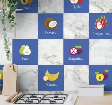 Tegelstickers keuken fruit benamingen - TenStickers