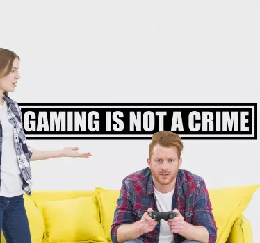 Game stickers Gamen is geen misdaad - TenStickers