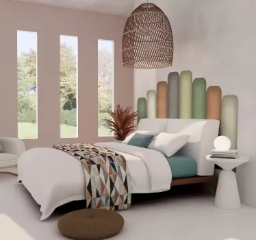 Gebogen zacht ontwerp sticker bed hoofdeinde - TenStickers