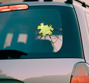 gebroken glas 3d autosticker - TenStickers