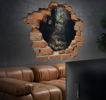 Gebroken stenen muur sticker met visuele effecten - TenStickers