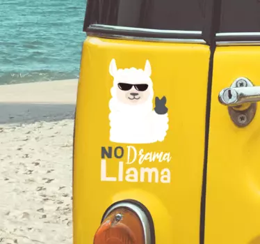 Geen drama lama auto sticker - TenStickers