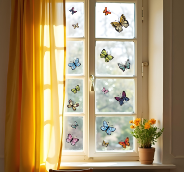 Gekleurde vlinders raamsticker - TenStickers