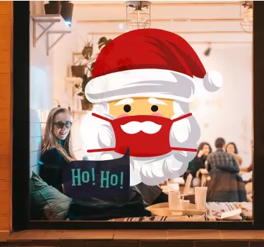 Kerst sticker met gemaskerde kerstman - TenStickers