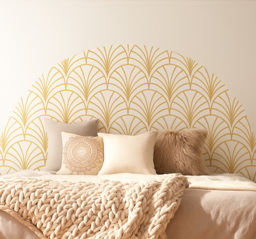 Geometrische gouden waaiers slaapkamer muursticker - TenStickers