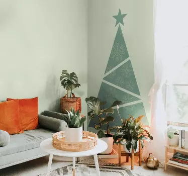 Geometrische kerst boom sticker - TenStickers
