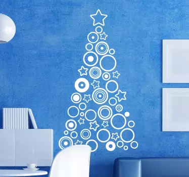 Geometrische moderne kerstboom kerstmis sticker - TenStickers