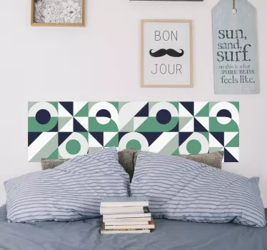 Geometrische opstelling creatie sticker bed hoofdeinde - TenStickers