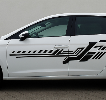 Tribale zwarte strepen autosticker - TenStickers