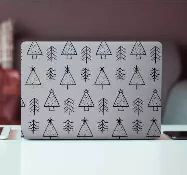 Kerst sticker met patroon van kerstbomen - TenStickers