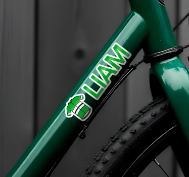 Gepersonaliseerd groen wielertenue fiets sticker - TenStickers