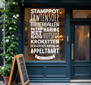 Gepersonaliseerd restaurantmenu etalage sticker - TenStickers