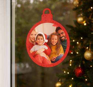 Gepersonaliseerde kerstbal raamsticker - TenStickers