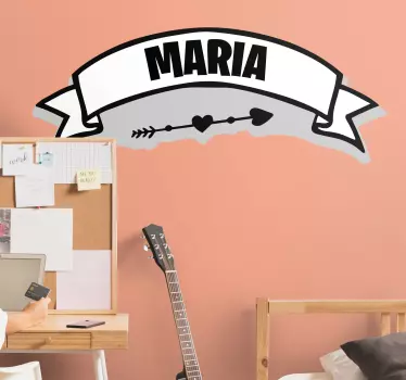 Gepersonaliseerde naambanner muursticker tienerkamer - TenStickers