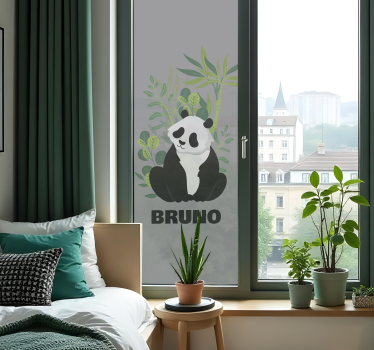 Gepersonaliseerde panda Raamsticker - TenStickers