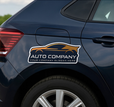 Gepersonaliseerde sticker auto bedrijf bord goud - TenStickers