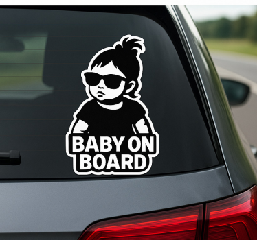 Gepersonaliseerde sticker grappig babymeisje aan boord - TenStickers