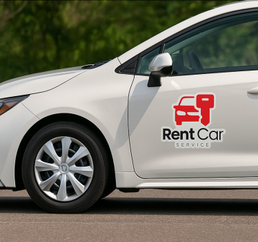 Gepersonaliseerde sticker huurauto eenvoudig logo - TenStickers