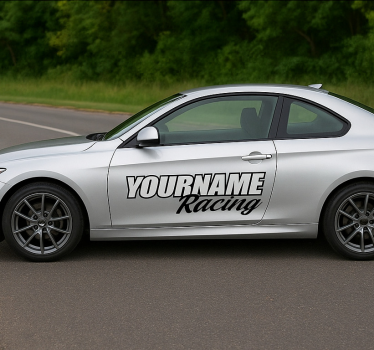 Gepersonaliseerde sticker jouw naam racen - TenStickers