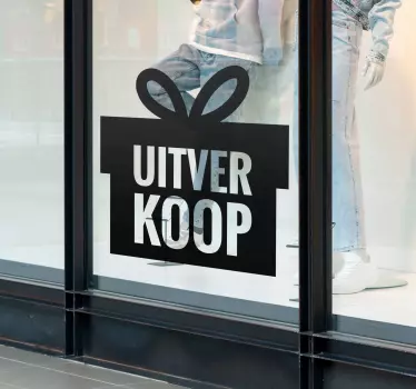 Geschenkdoos Uitverkoop Sticker Zwart Wit - TenStickers