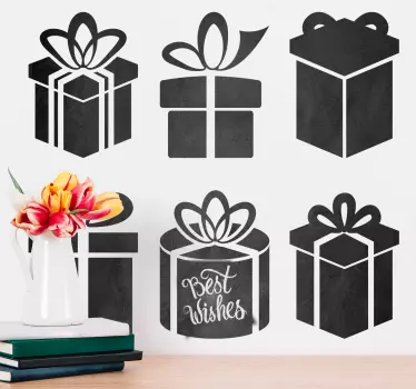 Kerst sticker blackboard cadeaubox collectie - TenStickers