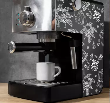 Getekende koffie-elementen Decoratie stickers - TenStickers