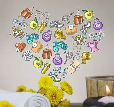 Muurstickers gezondheid set voorwerpen - TenStickers