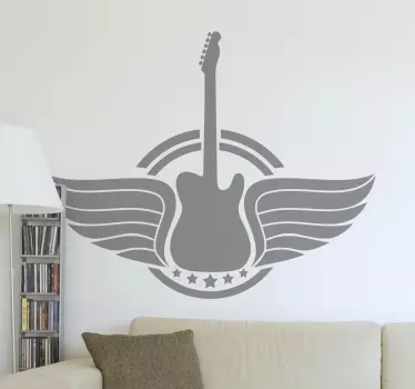 Gitaar met Vleugels Muurstickers - TenStickers