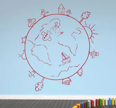 Globe reiziger Muursticker - TenStickers