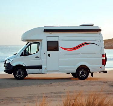 Golvende strepen camper sticker - TenStickers