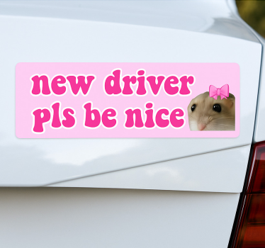 Autosticker nieuwe bestuurder wees aardig - TenStickers