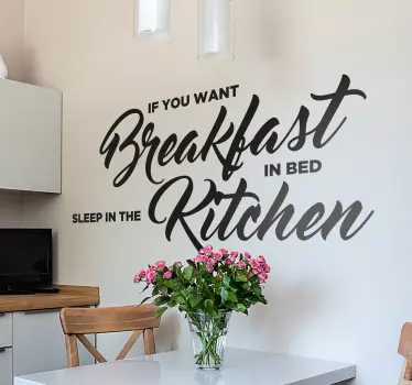 Muursticker keuken Breakfast in Bed - TenStickers