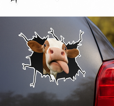 Autosticker grappige koe doorbraak - TenStickers