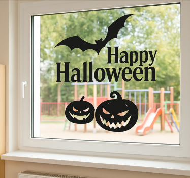 Griezelige halloween-pompoenen raamsticker - TenStickers