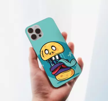 Griezelige schedel frisdrank iPhone sticker - TenStickers