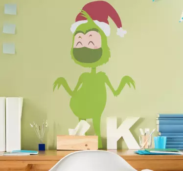 Kerst sticker lachend feestelijk figuur - TenStickers