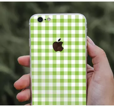 Groen ruitjespatroon iPhone sticker - TenStickers