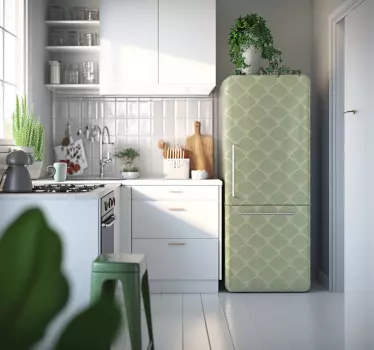 Groene geometrie koelkast sticker voor keuken - TenStickers