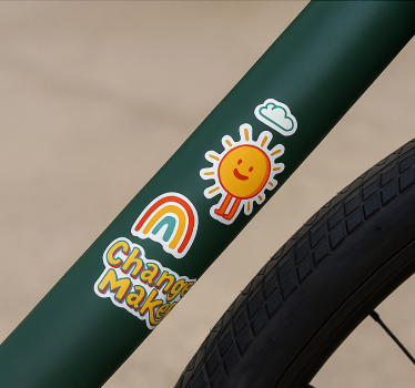 Groene wereld fiets sticker - TenStickers